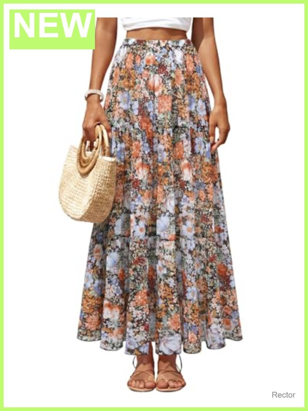 Chiffon Pleated Maxi Skirt High Waist A-Line Long Skirt